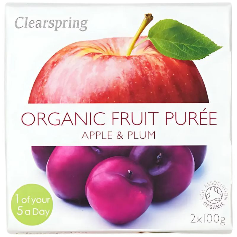 COMPOTA DE MANZANA Y CIRUELA BIO 200G CLEARSPRING