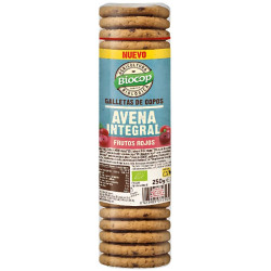 GALLETAS DE COPOS DE AVENA INTEGRAL CON FRUTOS ROJOS 250G BIOCOP