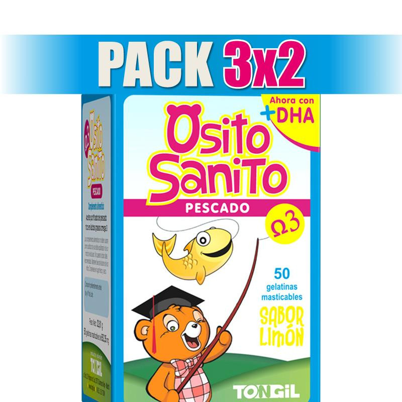 Pack 3x2 OSITO SANITO PESCADO OMEGA 3 50 GELATINAS TONGIL