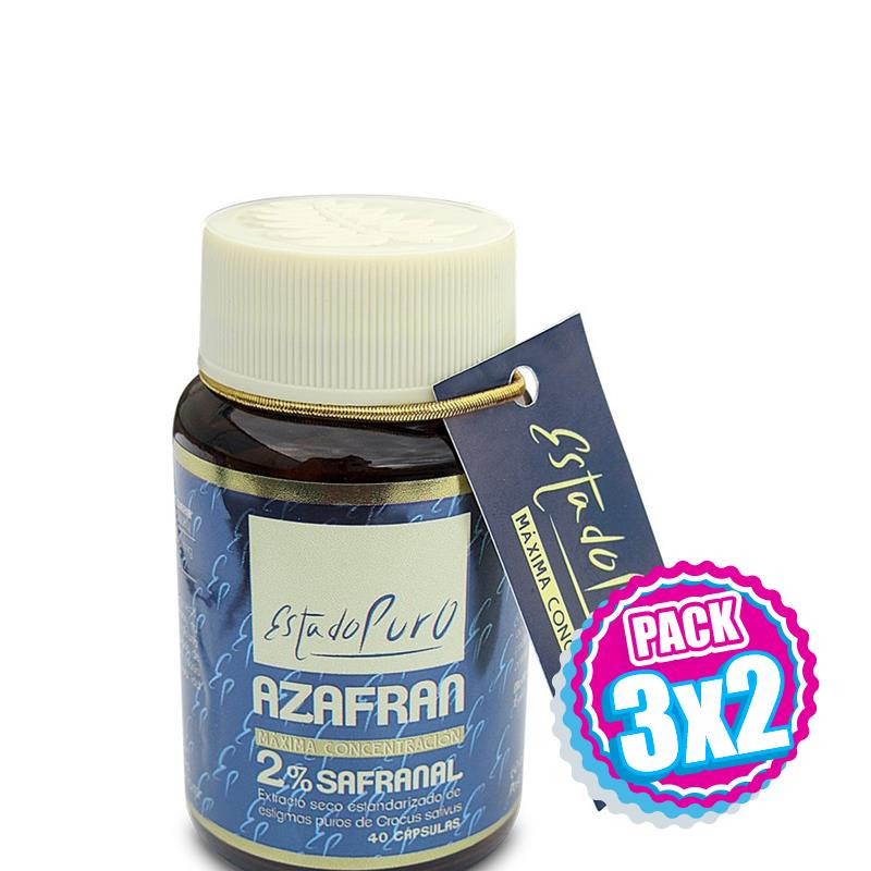 Pack 3x2 AZAFRAN 2% SAFRANAL 40 CAPSULAS ESTADO PURO