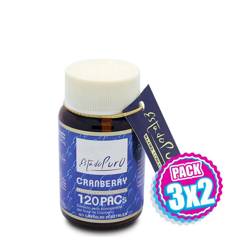 Pack 3x2 CRANBERRY 120 PACS 40 CAPSULAS ESTADO PURO