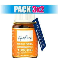Pack 3x2 CALCIO CORAL 1.000Mg. 60 CAPSULAS ESTADO PURO