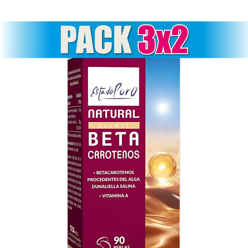 Pack 3x2 NATURAL BETACAROTENOS CLINIC 90 PERLAS ESTADO PURO