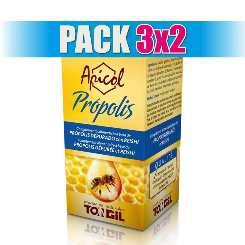Pack 3x2 APICOL PROPOLIS 40 CAPSULAS APICOL - TONGIL