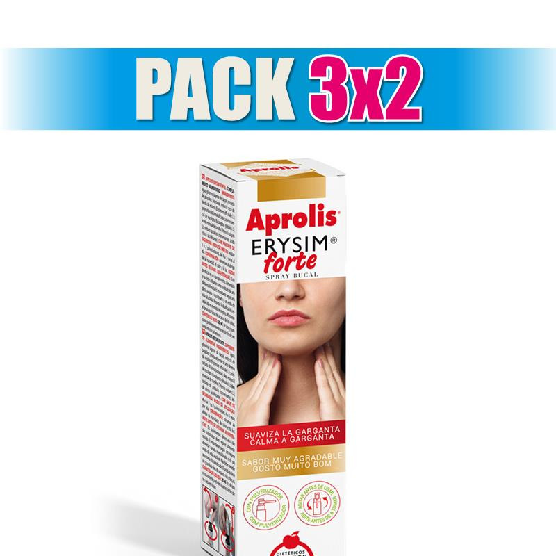 Pack 3x2 APROLIS ERYSIM FORTE SPRAY BUCAL 20Ml. INTERSA