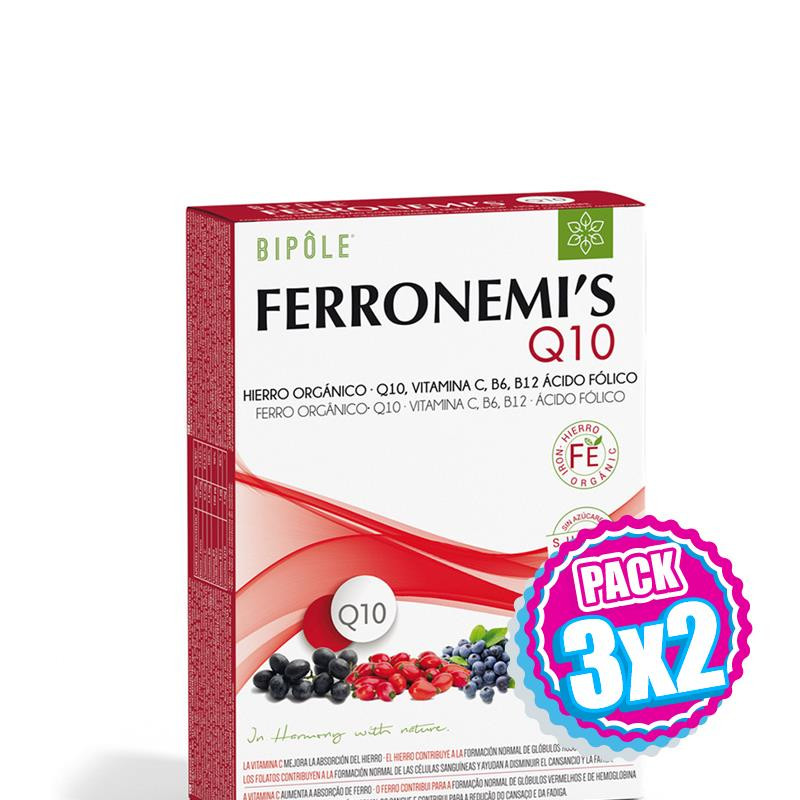 Pack 3x2 FERRONEMIS Q10 20 AMPOLLAS INTERSA