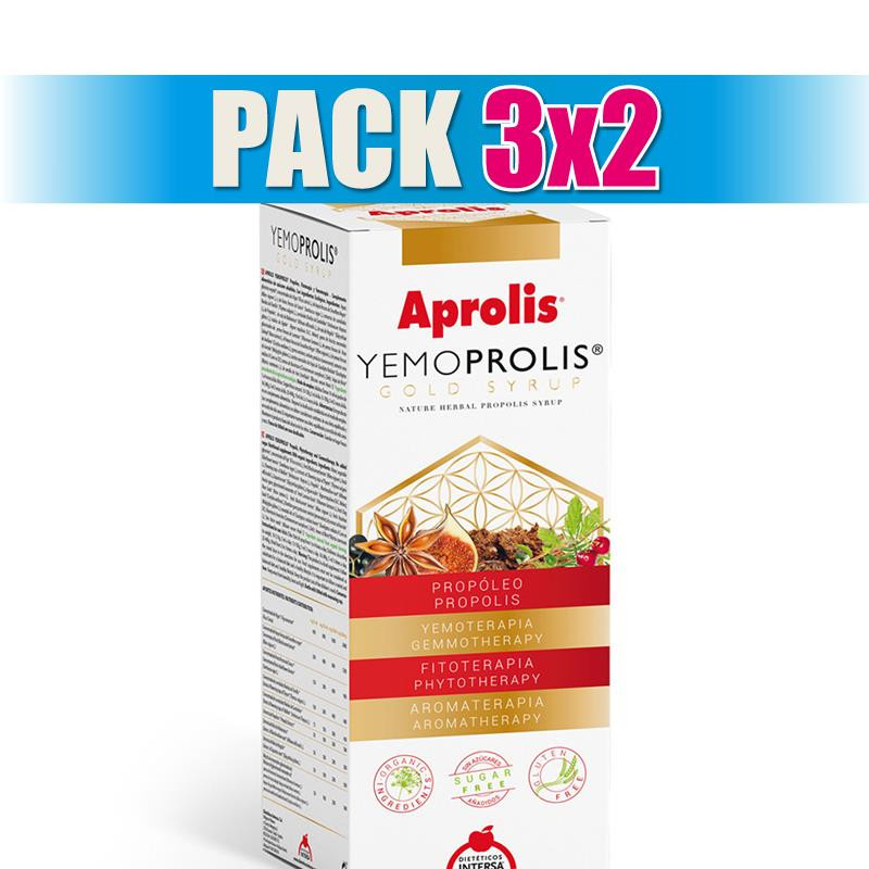 Pack 3x2 APROLIS YEMOPROLIS GOLD SYRUP 500Ml. INTERSA