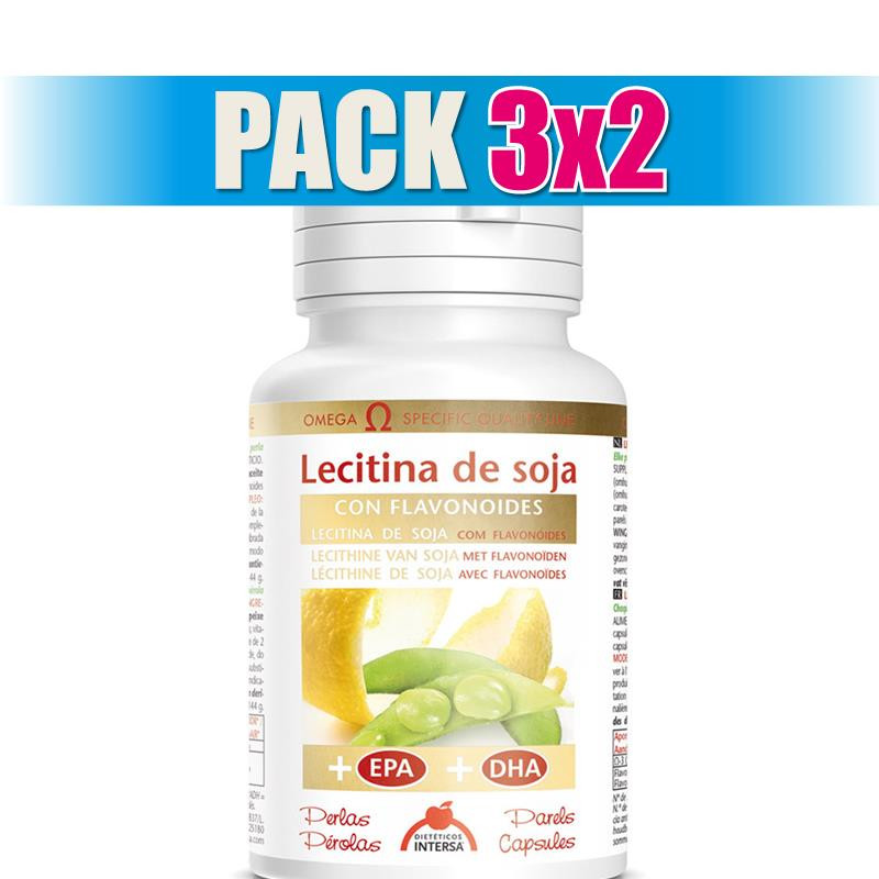 Pack 3x2 LECITINA DE SOJA CON BIOFLAVONOIDES 90 CAPSULAS INTERSA