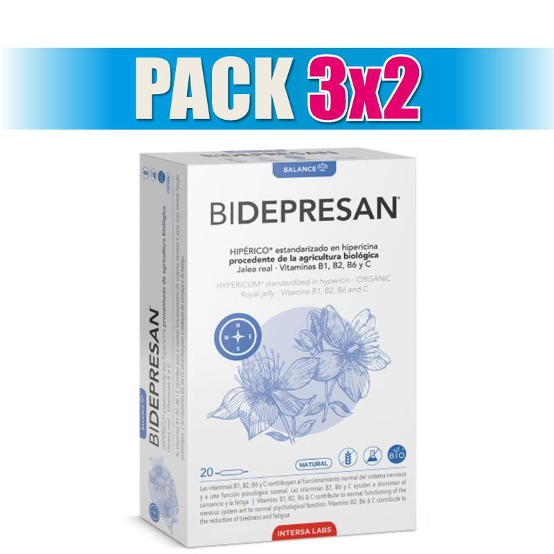 Pack 3x2 BIDEPRESAN BIO 20 AMPOLLAS INTERSA