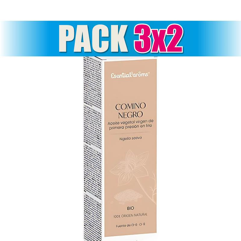 Pack 3x2 ACEITE VEGETAL DE COMINO NEGRO BIO 100Ml. ESENTIAL AROMS