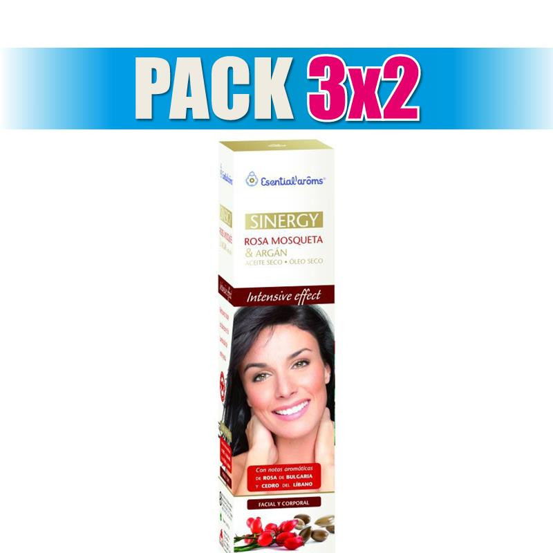 Pack 3x2 SINERGY ROSA MOSQUETA Y ARGAN 100Ml. ESENTIAL AROMS