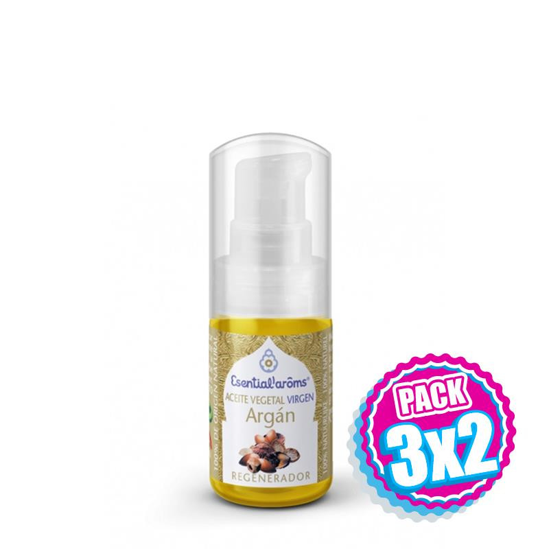 Pack 3x2 ACEITE VEGETAL VIRGEN DE ARGAN BIO 50Ml. ESENTIAL AROMS