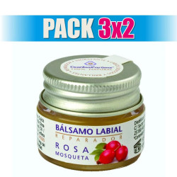 Pack 3x2 BALSAMO LABIAL DE ROSA MOSQUETA 5Gr. ESENTIAL AROMS