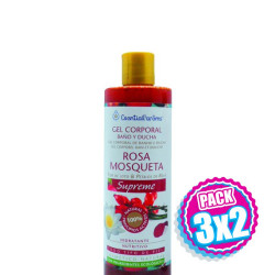 Pack 3x2 GEL CORPORAL DE ROSA MOSQUETA SUPREME 500Ml. ESENTIAL AROMS