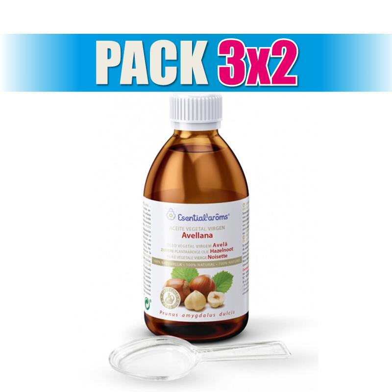 Pack 3x2 ACEITE VEGETAL DE AVELLANAS 1Lt. ESENTIAL AROMS