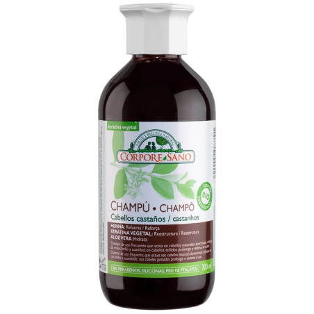 CHAMPU HENNA CABELLO CASTAÑO 300Ml. CORPORE SANO