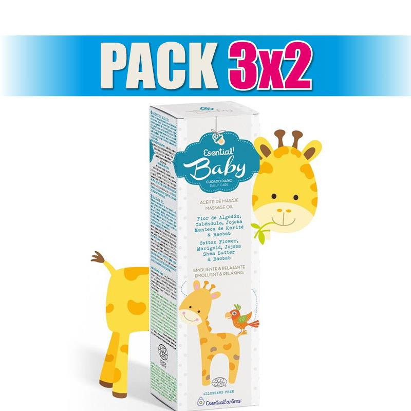 Pack 3x2 ACEITE DE MASAJE BEBE 100Ml. ESENTIAL AROMS