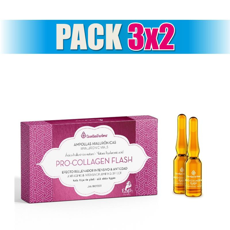 Pack 3x2 PRO-COLLAGEN FLASH 7 AMPOLLAS 1.5Ml. ESENTIAL AROMS