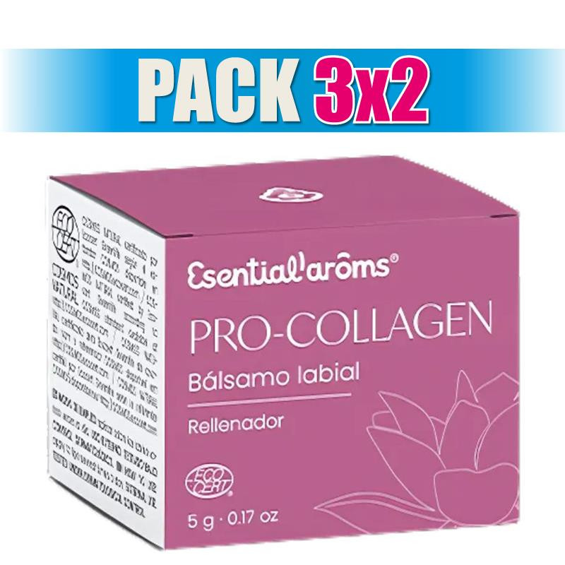 Pack 3x2 BÁLSAMO LABIAL PRO-COLLAGEN 5G ESENTIAL AROMS
