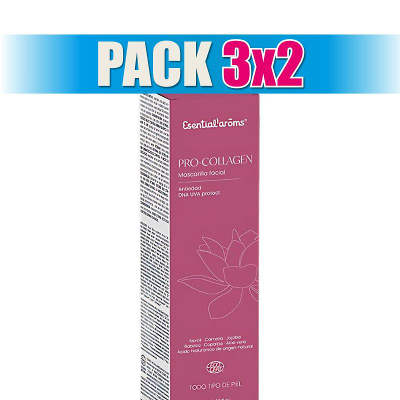 Pack 3x2 MASCARILLA FACIAL ANTIEDAD PRO-COLLAGEN 50ML ESENTIAL AROMS