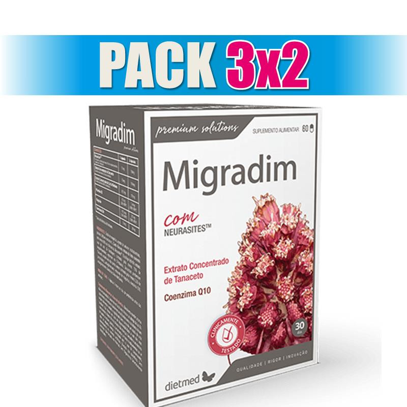 Pack 3x2 MIGRADIN 60 CAPSULAS DIETMED