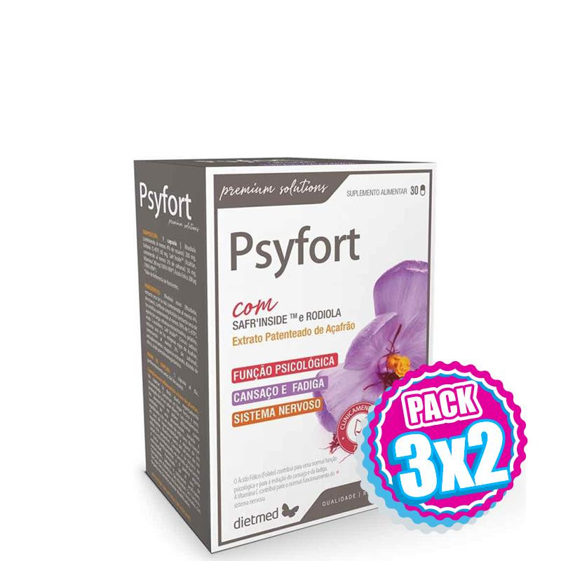 Pack 3x2 PSYFORT 30 CAPSULAS DIETMED