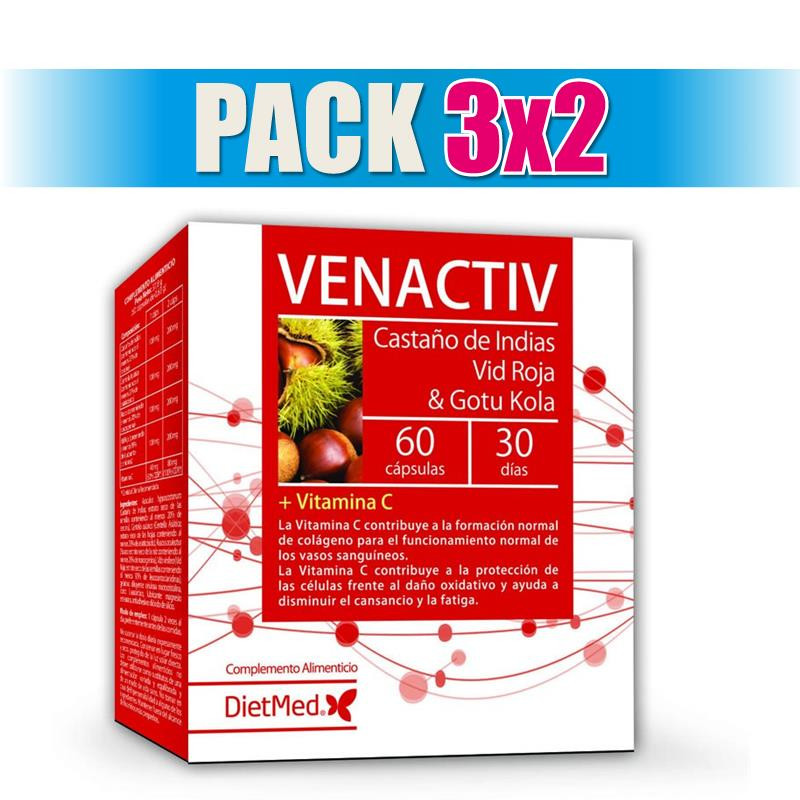Pack 3x2 VENACTIV 60 CAPSULAS DIETMED