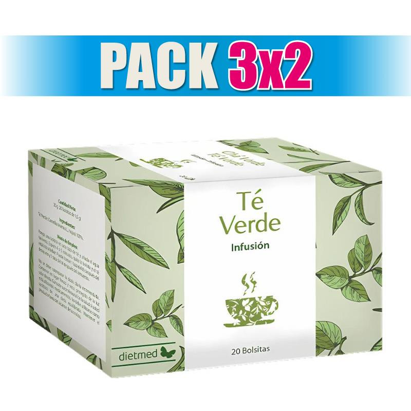 Pack 3x2 TÉ VERDE INFUSIÓN 20 SOBRES DIETMED