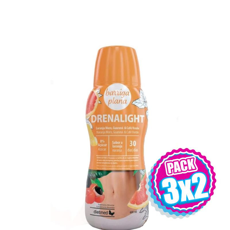 Pack 3x2 DRENALIGHT BARRIGA PLANA 600Ml. DIETMED