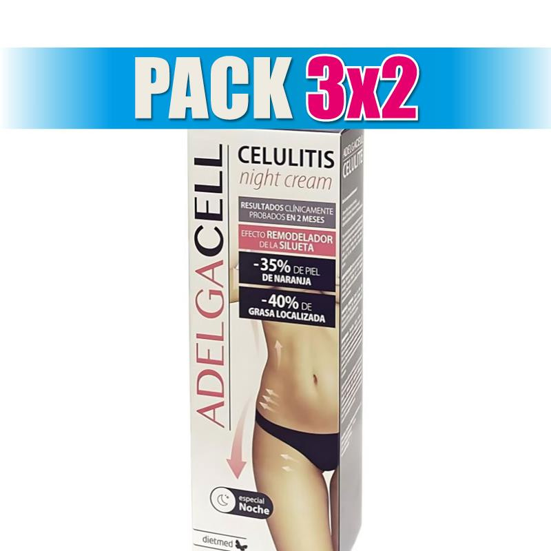 Pack 3x2 ADELGACELL CELULITE NIGHT CREAM 300 ML DIETMED