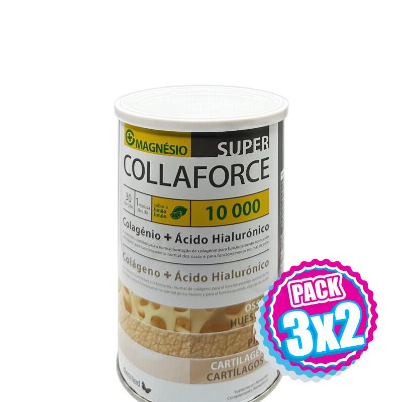 Pack 3x2 SUPER COLLAFORCE 10.000 MAGNESIO (LIMÓN) 450GR DIETMED