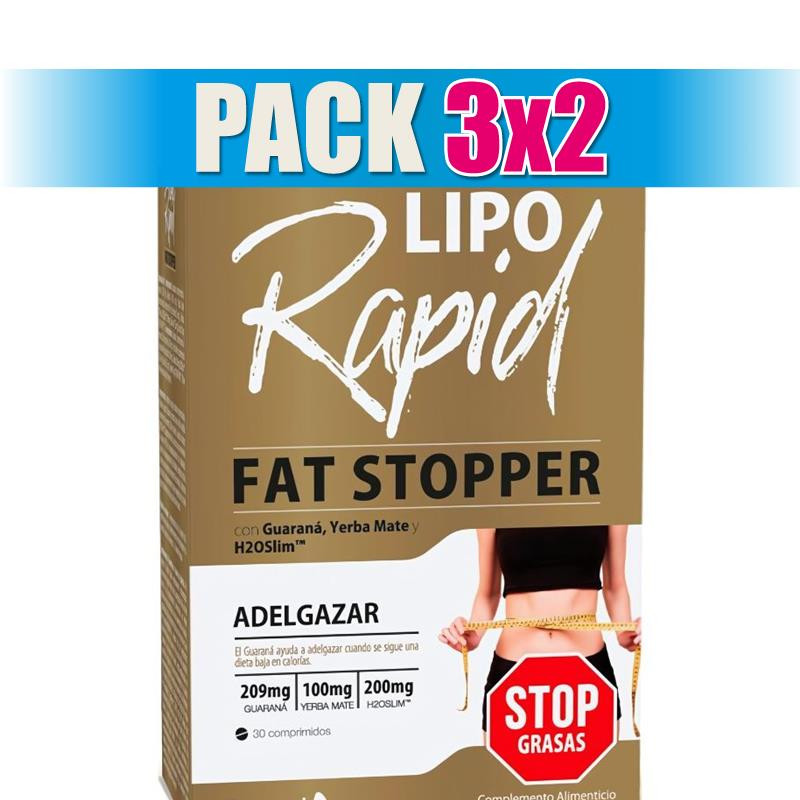 Pack 3x2 LIPORAPID FAT STOPPER 30 COMPRIMIDOS DIETMED