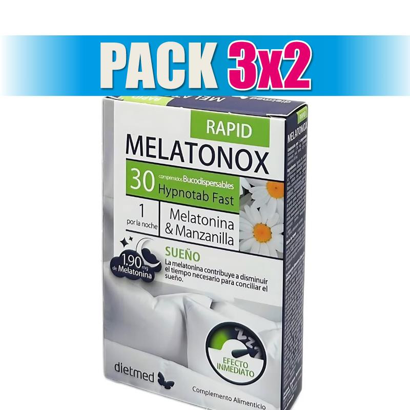 Pack 3x2 MELATONOX RAPID 30 COMPRIMIDOS DIETMED