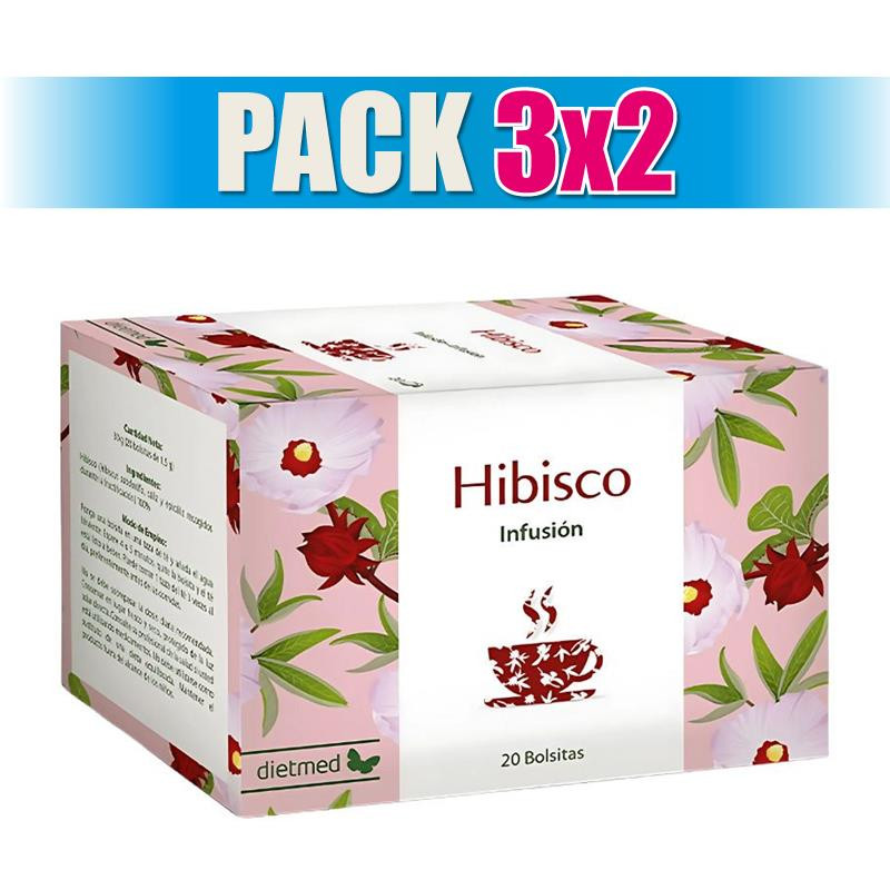Pack 3x2 INFUSIÓN DE HIBISCO (FLOR DE JAMAICA) 20 BOLSITAS DIETMED