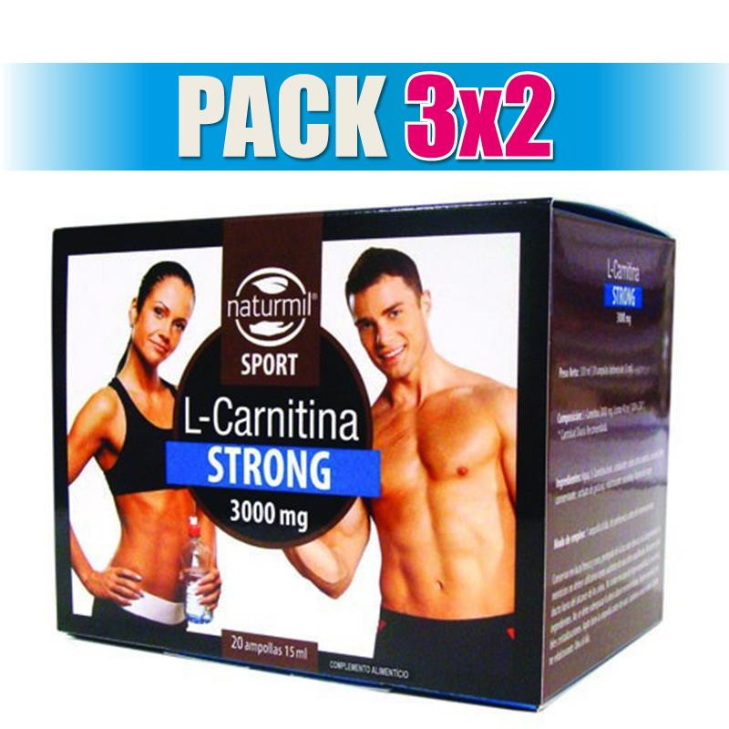 Pack 3x2 L-CARNITINA SLIM 3.000Mg. 20 AMPOLLAS NATURMIL