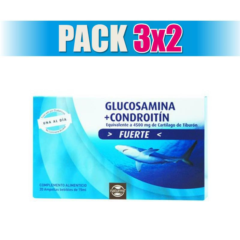 Pack 3x2 GLUCOSAMINA Y CONDROITINA FORTE NATURMIL