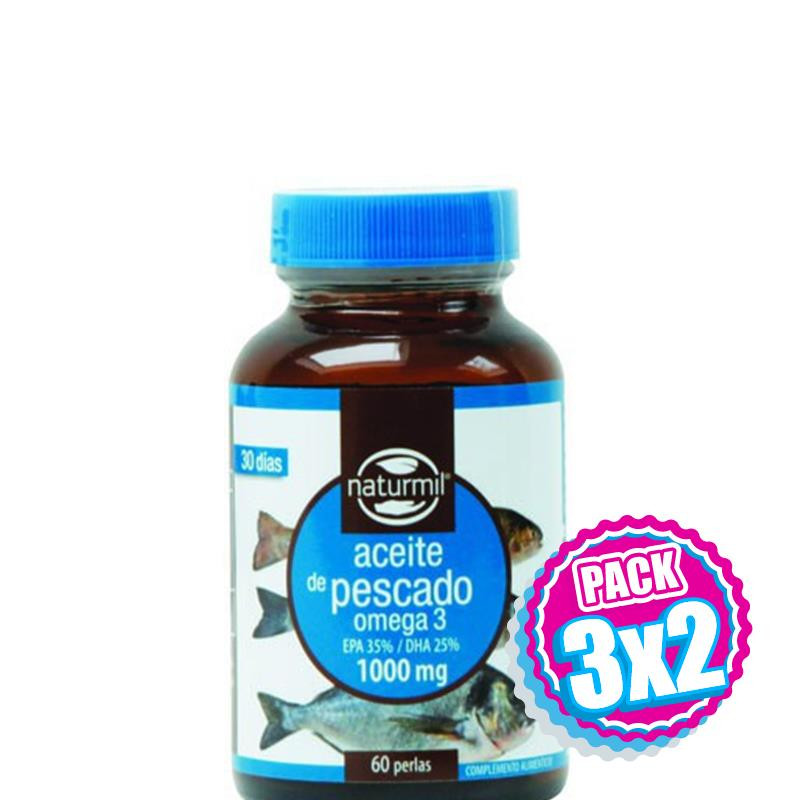 Pack 3x2 ACEITE DE PESCADO OMEGA-3 35/25 1000MG 60 PERLAS NATURMIL