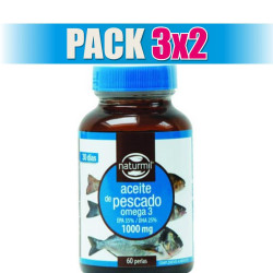 Pack 3x2 ACEITE DE PESCADO OMEGA-3 35/25 1000MG 60 PERLAS NATURMIL