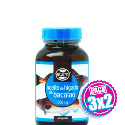 Pack 3x2 ACEITE DE HIGADO DE BACALAO 1.000Mg. 45 PERLAS NATURMIL