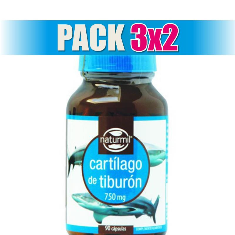 Pack 3x2 CARTILAGO DE TIBURON 750MG 90 CAPSULAS NATURMIL