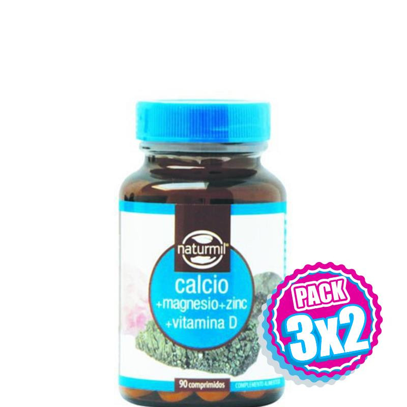 Pack 3x2 CALCIO+MAGNESIO+ZINC y VIT.D 90 COMPRIMIDOS NATURMIL