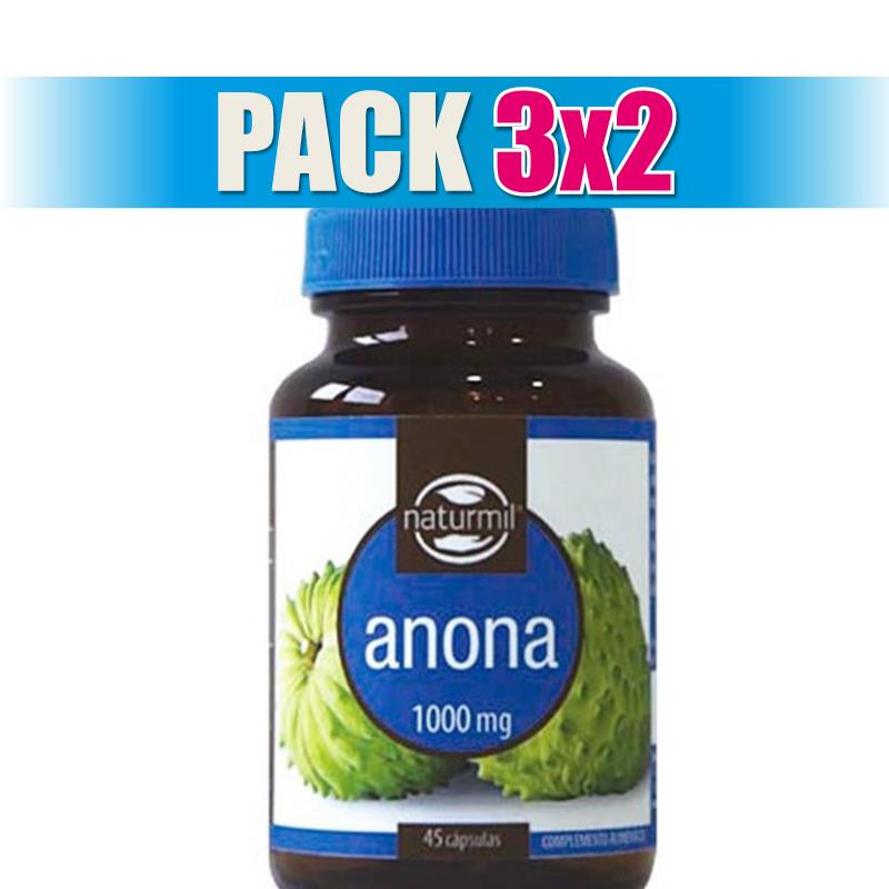 Pack 3x2 GRAVIOLA (ANONA) 1000MG 45 CÁPSULAS NATURMIL