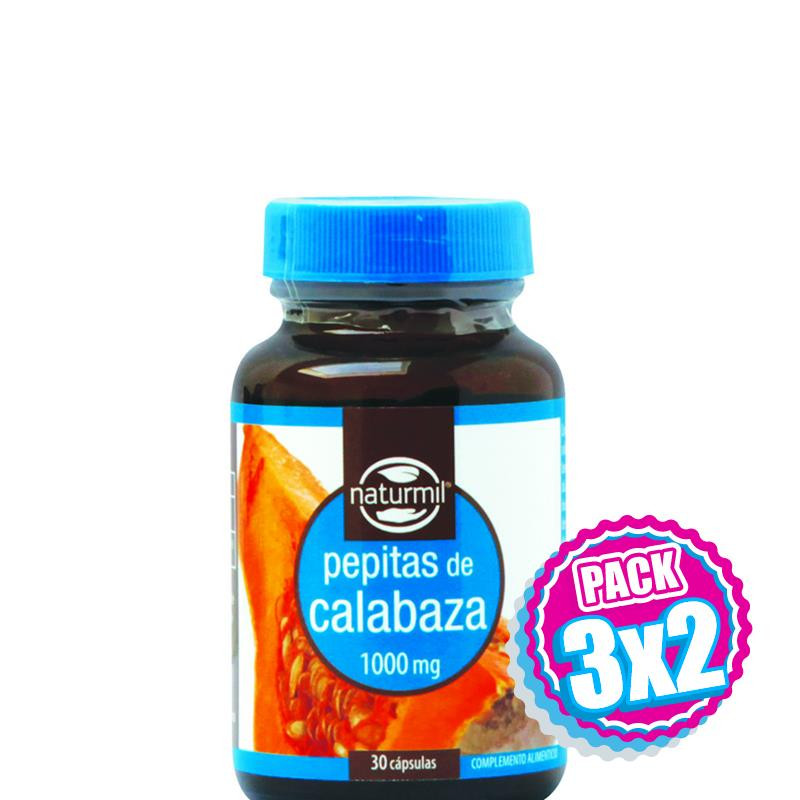 Pack 3x2 CALABAZA (Pepitas) 1.000Mg. 30 CAPSULAS NATURMIL