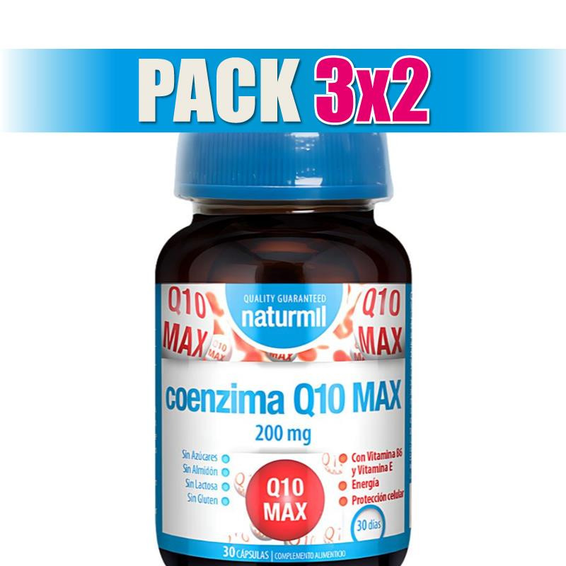 Pack 3x2 COENZIMA Q10 MAX 200MG 30 CÁPSULAS NATURMIL