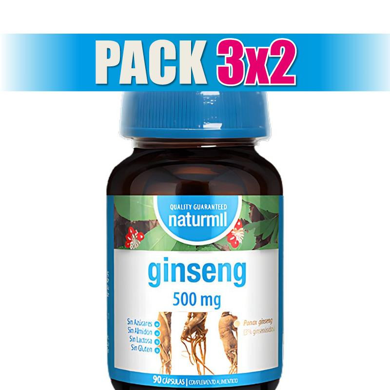 Pack 3x2 GINSENG 500MG 90 CÁPSULAS NATURMIL
