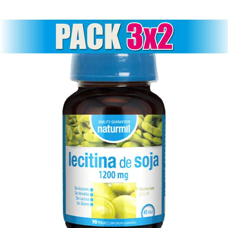 Pack 3x2 LECITINA DE SOJA 1200MG 90 PERLAS NATURMIL