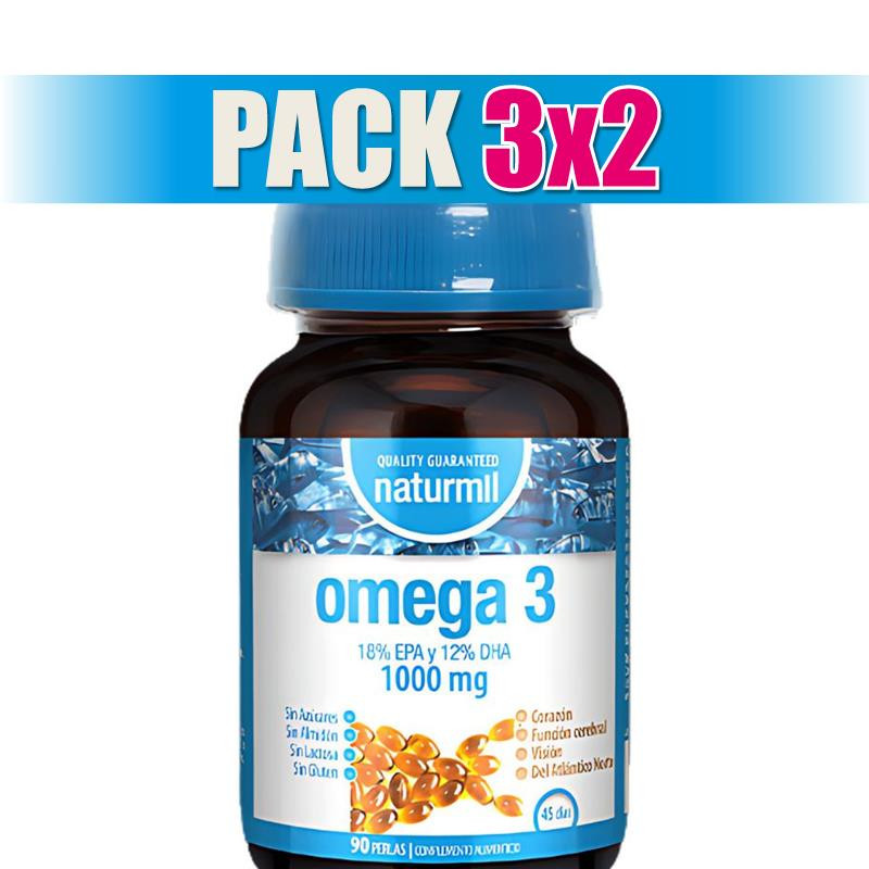 Pack 3x2 OMEGA 3 18/12 1000MG 90 PERLAS NATURMIL
