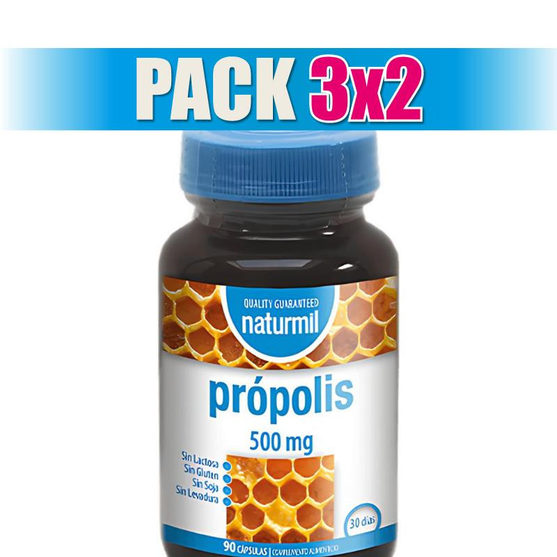 Pack 3x2 PRÓPOLIS 500MG 90 CÁPSULAS NATURMIL