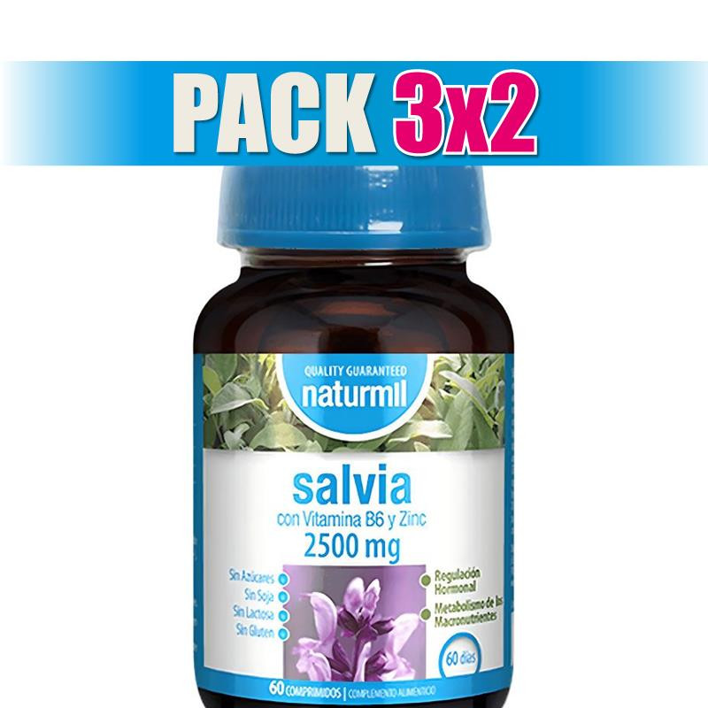 Pack 3x2 SALVIA 2500MG 60 COMPRIMIDOS NATURMIL