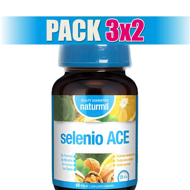 Pack 3x2 SELENIO ACE 60 PERLAS NATURMIL
